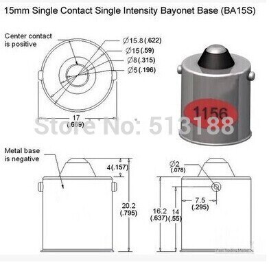 Enkontakt bajonettbas  ba15s 1157 1141 1156 lampfot för automatisk lampa