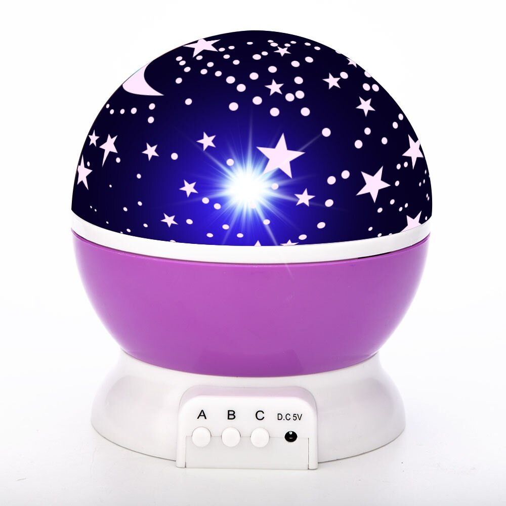 Starry Rotating LED Floodlight for Bedroom Baby Table Lamp Decorative Nursery Moon Galaxy Light Fixture,Child Birthday