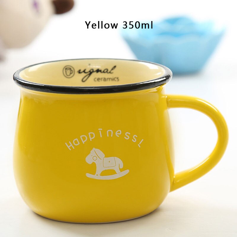 Zakka Retro Ceramic Cups and Mugs Travel Coffee Mug Enamel Breakfast Milk Tea Cups Simple and Mugs Kitchen Tool: 11