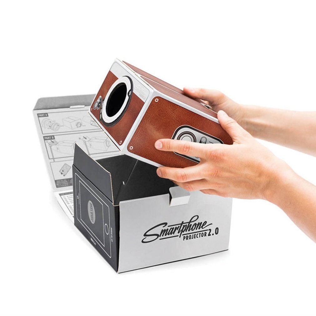 Mini Draagbare Kartonnen Smart Telefoon Projector 2.0 Mobiele Telefoon Projectie Audio Video Projector Voor Home Theater Ios Android Alle