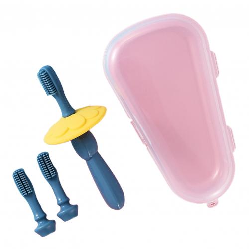 Leuke Bloem Siliconen Tandenborstel Zachte Haren Baby Schoonmaakproducten Kid Training Tandenborstel Baby Items Dental Oral Care: Blauw