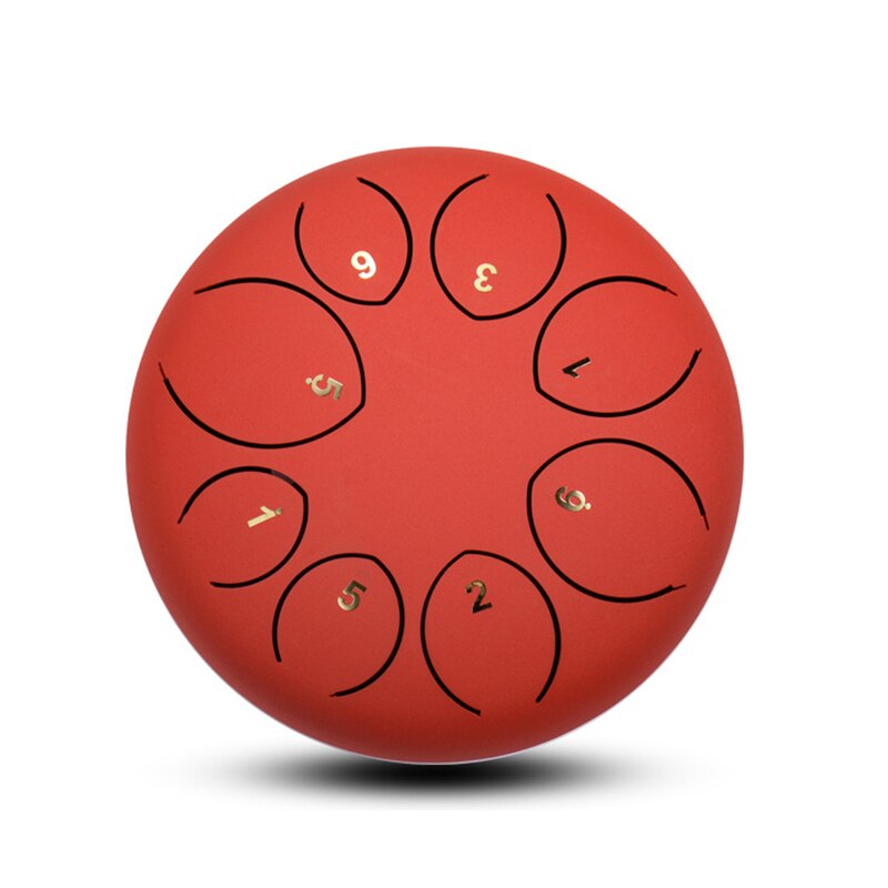 5,5 zoll Stahl Zunge Lotus Trommel 8-Tonne Handpan Tankdrum Instrument EDF88: gefrostet rot