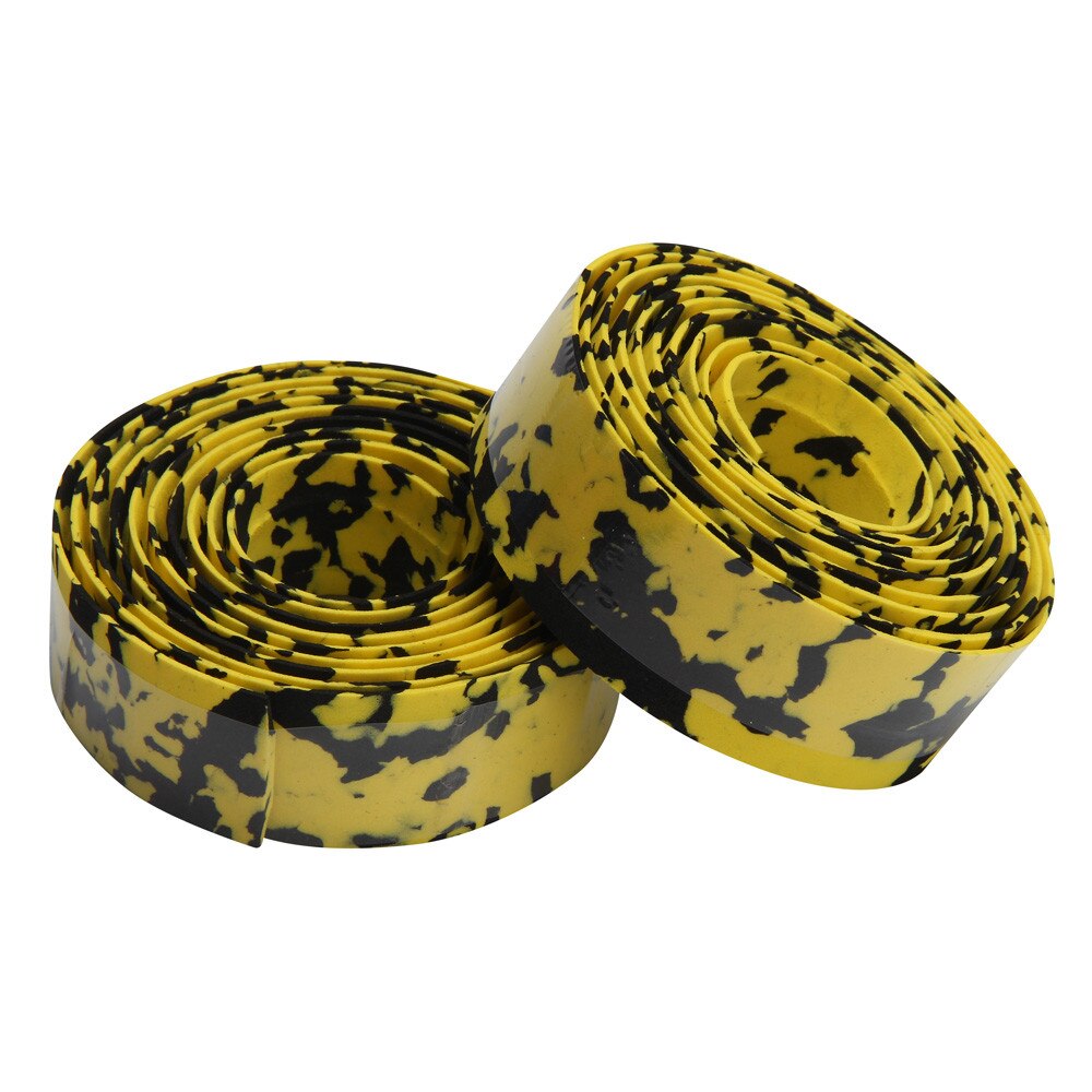 Road Bike Bicycle Handlebar Tape Camouflagebelt Cycling Handle Belt Cork Wrap with Bar Plugs non slip absorb sweat 911: E
