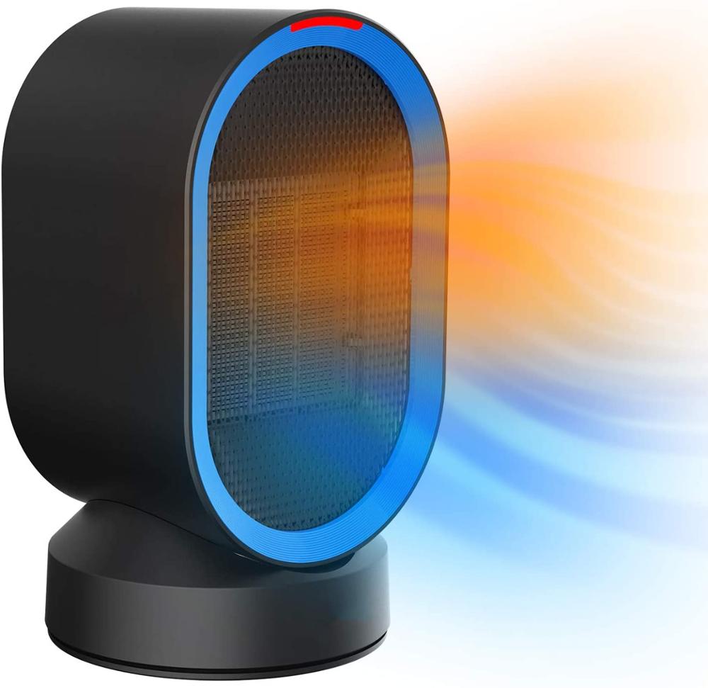 Small Space Heater Oscillating Heater Fast Heating Ceramic Desk Heater With Overheat Protection Tip-Over Protection For Office