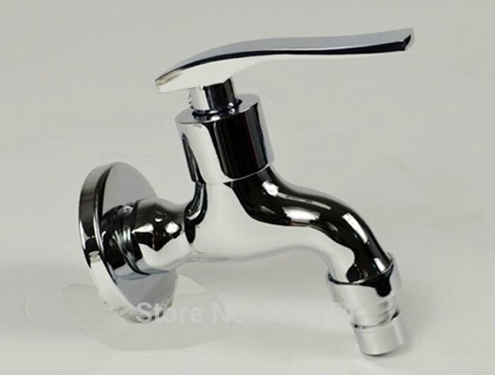 9cm Length Brass Washing Machine Water Tap Chrome Plated Wall cold water tap Laundry Faucet Bibcock
