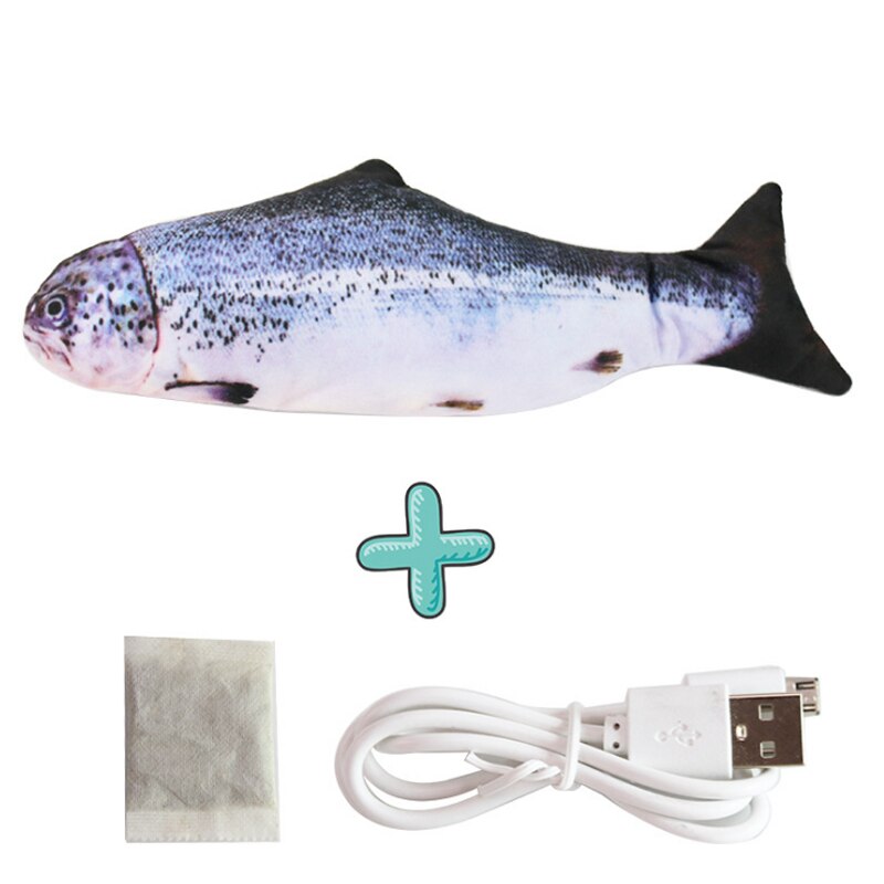 Gato juguete de 3D pescado carga USB eléctrico pez de imitación juguetes para gatos mascotas gato de juguete suministros juguetes para gatos