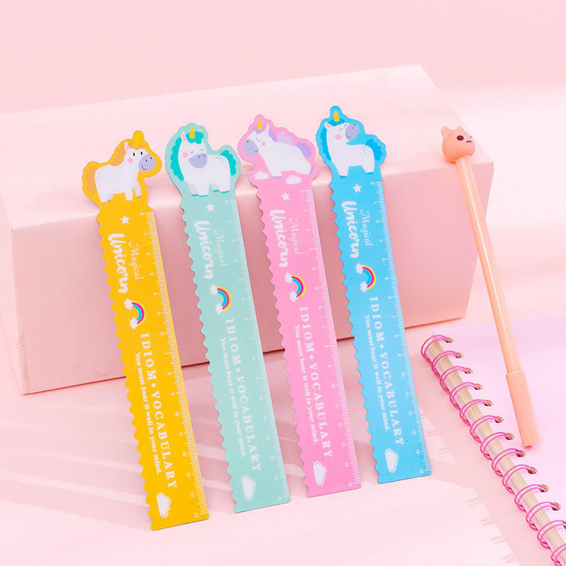 Wavy Line Ruler Elementary Students Cartoon Lovely 15cm Ruler Soft Ruler Stationery School Office Supplies