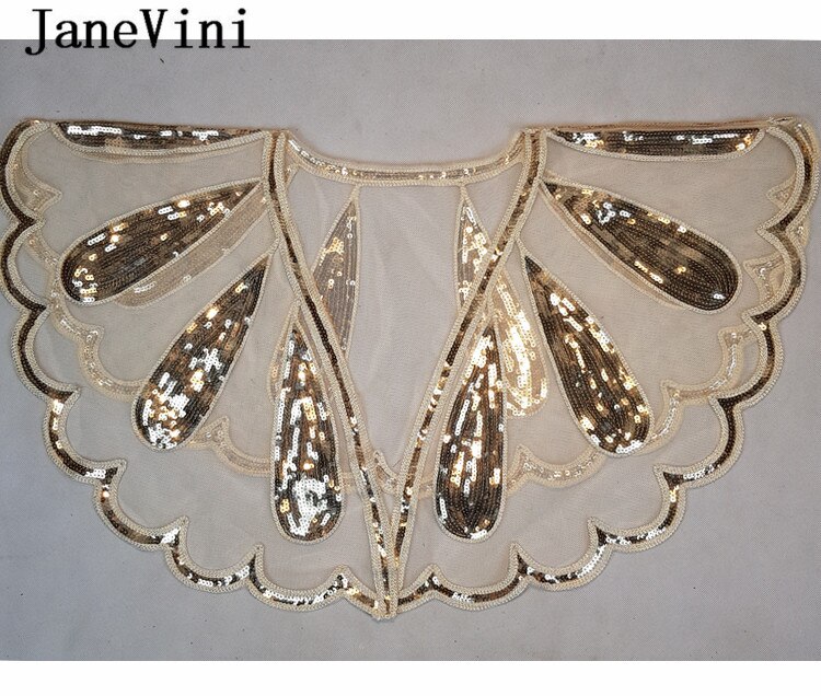 JaneVini Shiny Kralen Bruiloft Capes Schouderophalen Luxe Goud Zilver Pailletten Vrouwen Bolero Bridal Wrap Bruid Bolero Novia Cape Mariage