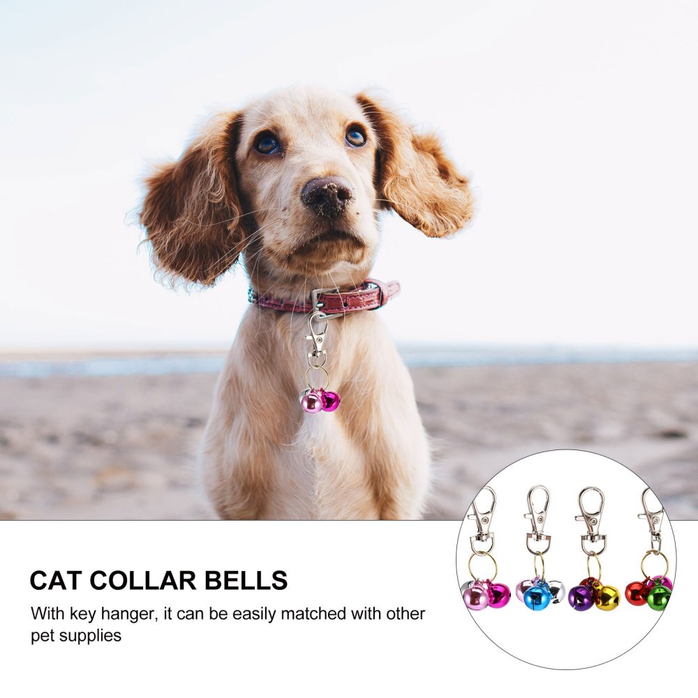 Colgantes de entrenamiento con forma de campana de gato de 4 uds, campanillas para Collar para mascotas, suministros para Collar