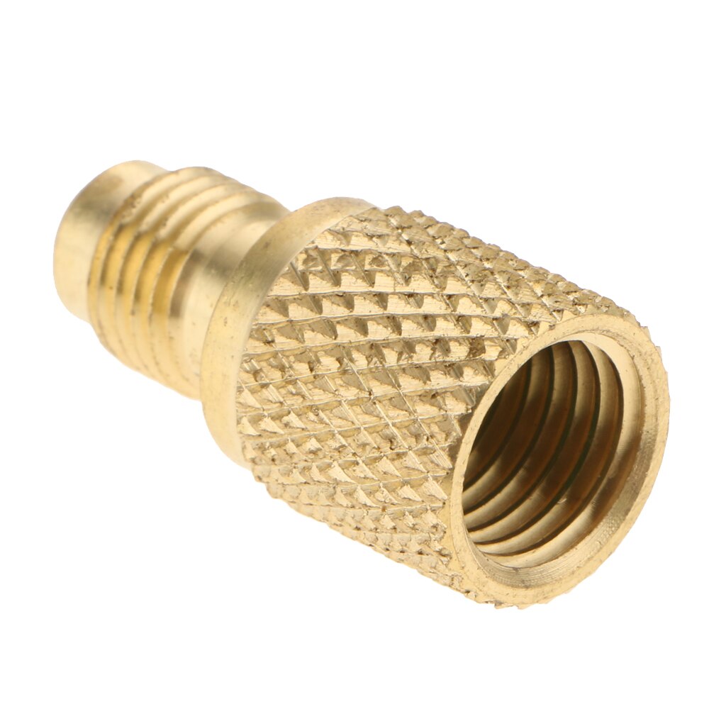 2 PCS R134A Brass Refrigerant Tank Adapter To R12 Fitting Adapter 1/2 ACME Internal 1/4 SAE External Adaptor Valve Core
