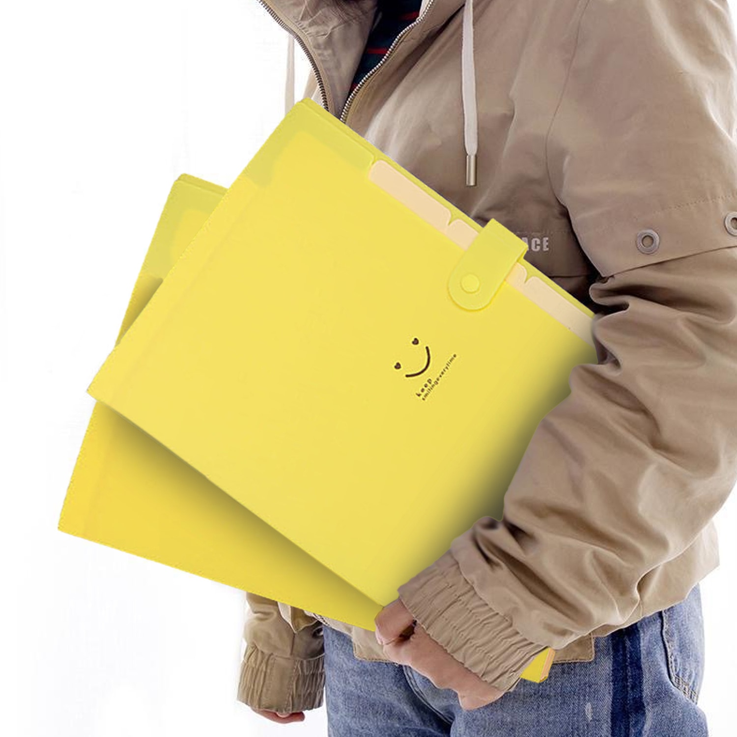 1PC 5 Layers File Folder A4 Letter Size Expandable Waterproof Document Organizer Bag School Office Stationery