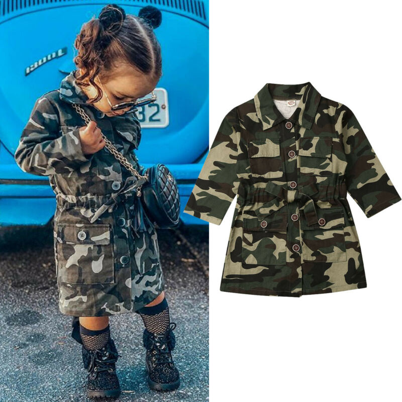 Kid Baby Meisje Kleding Camouflage Top Coat Jacket Uitloper Windbreaker