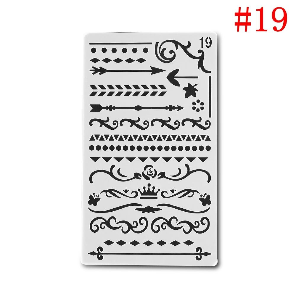 1pc Hollow Ruler Plastic Stencils Bullet DIY Journal Stencil Template Journal Notebook Diary Scrapbook Stationery Portable Art: 19