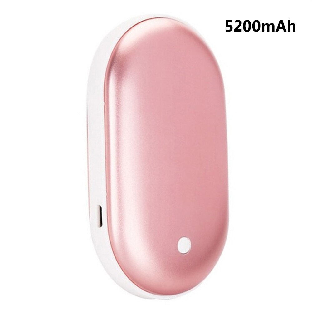 5200mAh 5V Cute USB Rechargeable Portable Battery LED Electric Hand Warmer Heater Travel Home Mini Pocket Warmer: A3rose golden