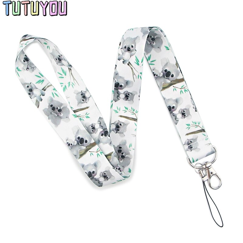 PC1649 Koala Lanyards For Keychain ID Card Pass Gym Mobile Phone USB Badge Key Ring Holder Neck Straps Accessories