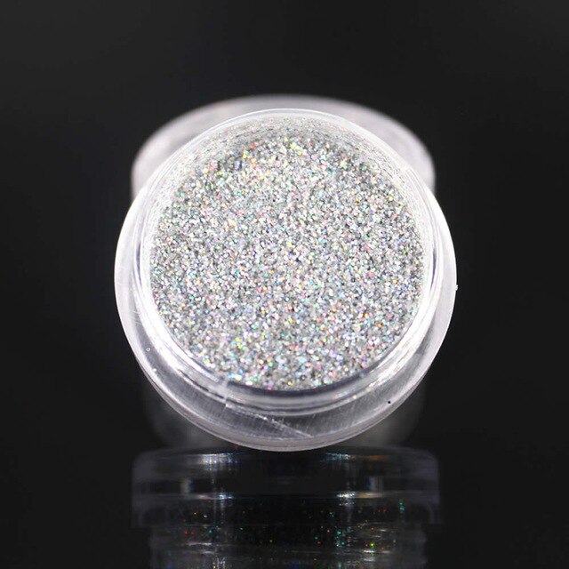 1 pièces Kawaii Nail Art fruits fleurs plume bricolage canne tranches décoration acrylique beauté polymère argile ongle autocollant outil: Silver Glitter
