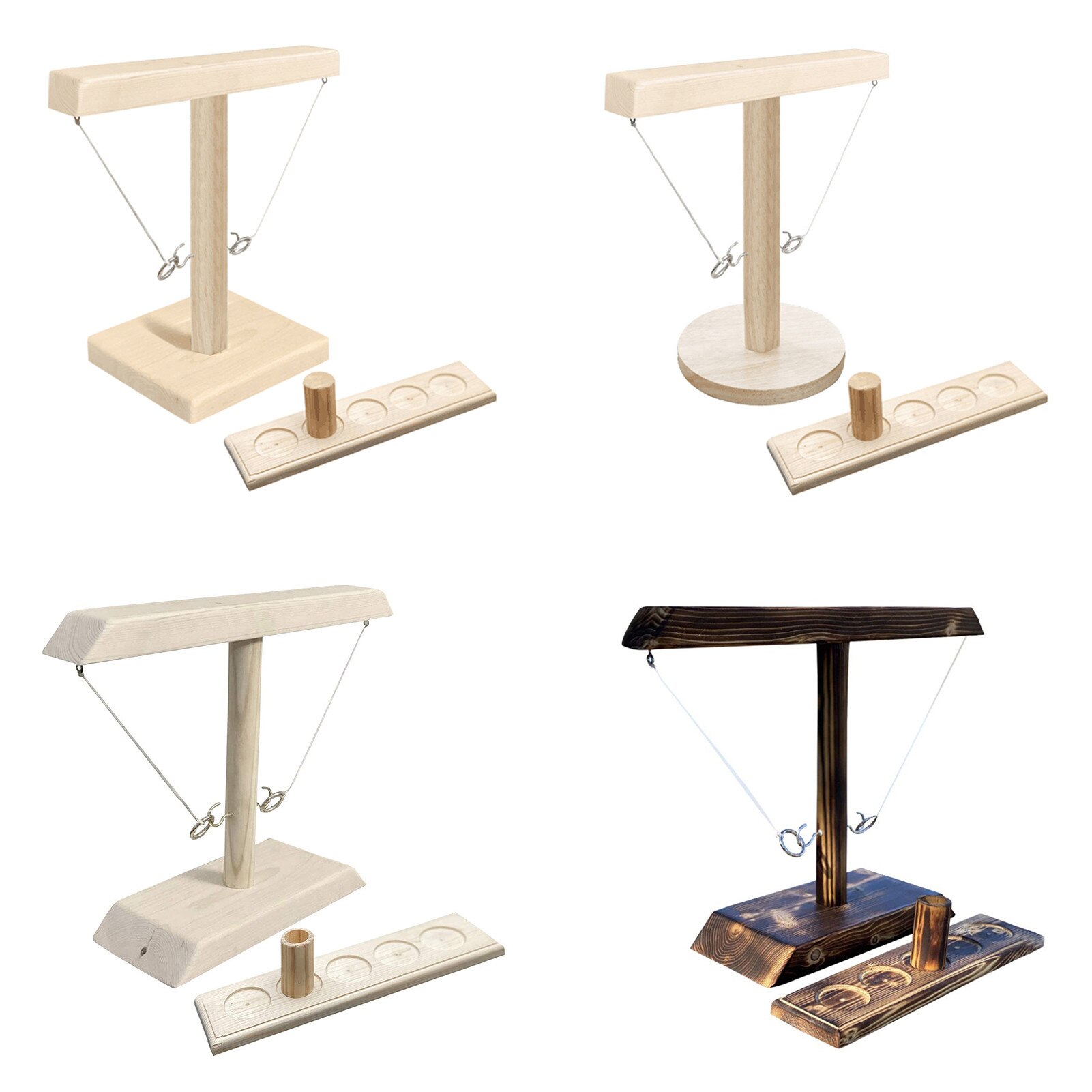 Novelty Ring Toss Game Party Toy Modern Simple Wooden Hook Game Set Hooks Fast-paced Interactive Game Leisure Industrial Style