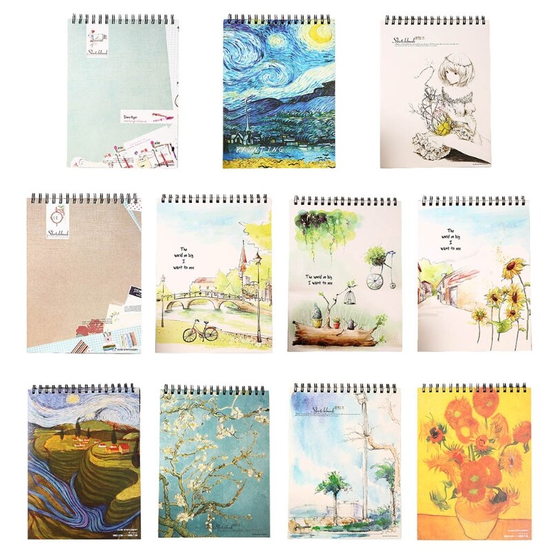 Bloc-notes A4 pour croquis, 40 feuilles de papier, aquarelle, carnet de croquis, peinture artistique, dessin, Journal intime, carnet de notes, fournitures scolaires pour artistes