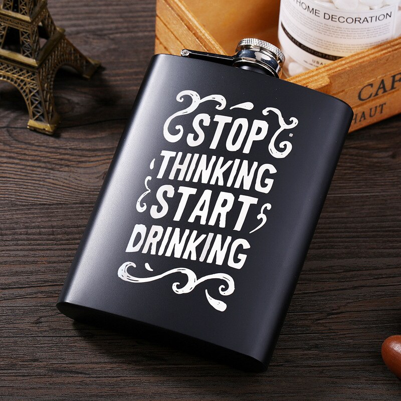 8oz Stainless Steel Hip Flask Black Paint Alcohol Flagon Whiskey Wine Bottle Travel Drinkware For: Style 4