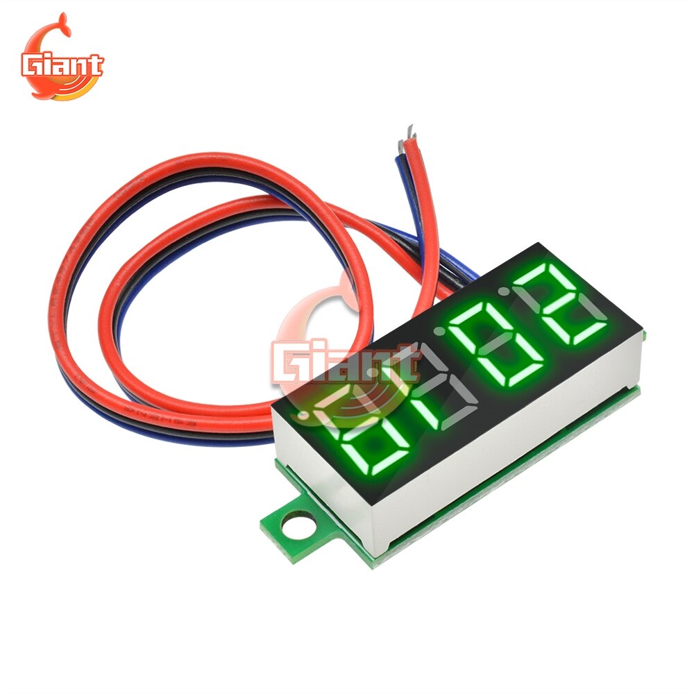 4 Bit 0.36 inch Mini Digital Voltmeter Volt Voltage Meter LED Panel Electric Voltage Tester 3 Wires DC 0-100V 12V DC Voltmeter: Green