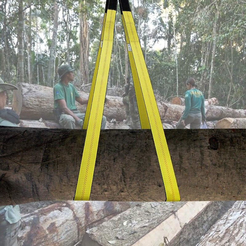 2 Pieces of Sling 10'X 2 inch Widened Flat Two-End Buckle Sling Strap Heavy-Duty Sling Polyester Sling(Yellow and Black)