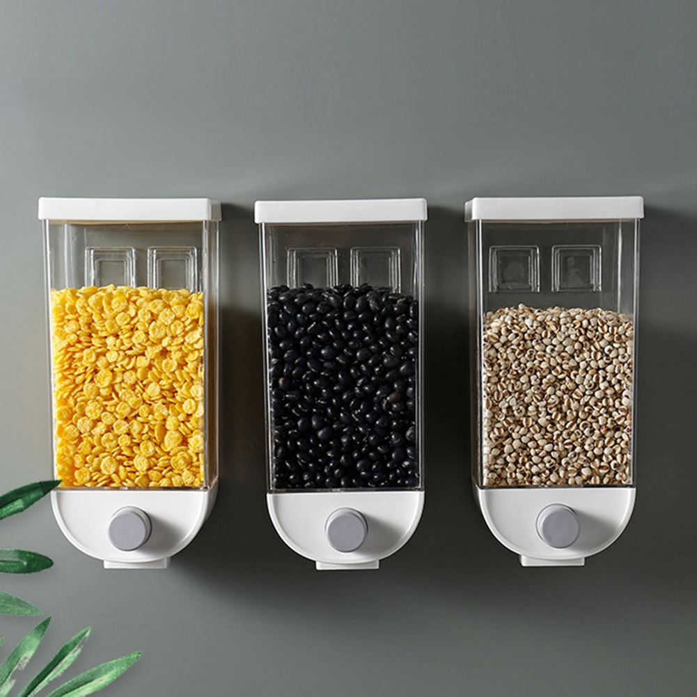 1000/1500ml coffee bean grain food dispenser wall mount for kitchen oats soybeans Large Capacity ABS Storage Box organizer NICe