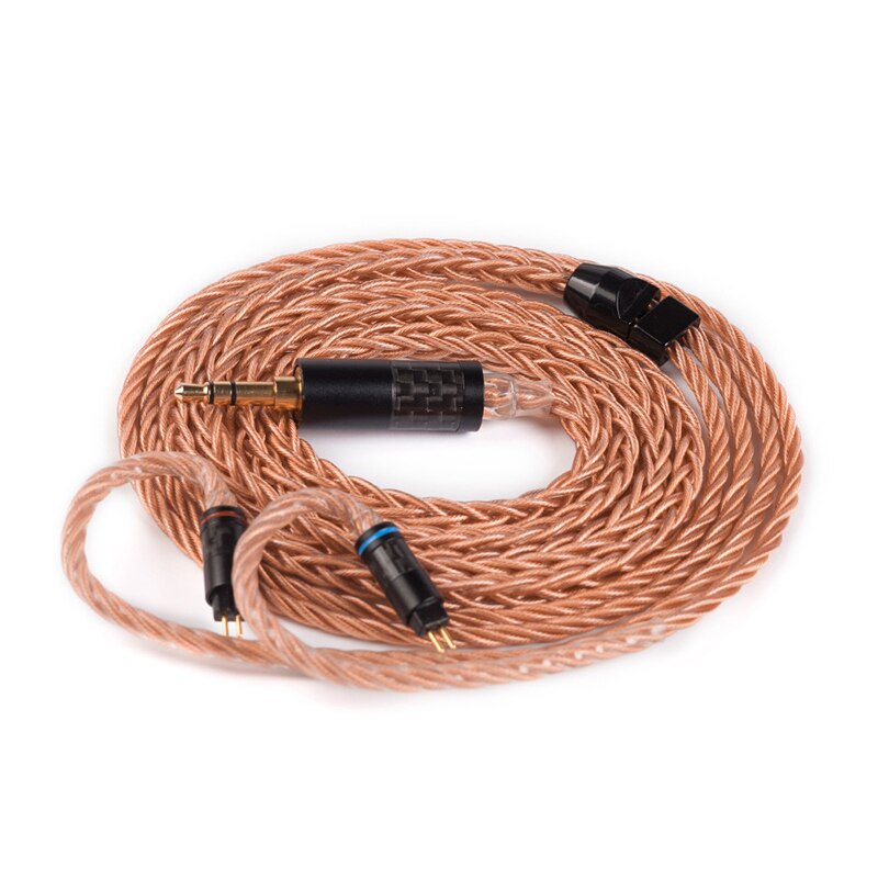 Yinyoo-Cable de cobre y cristal de alta gama, conector MMCX/2PIN mejorado de 8 núcleos, 2,5/3,5/4,4 MM, para BLON BL-01 KZ EDX: 2PIN3.5