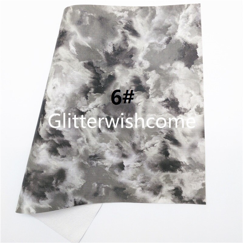 Glitterwishcome 21X29CM A4 Size Tie Dye Cloundy Faux Leer Synthetisch Leer Met Zacht Vilt Backing Voor Maken Bows GM172C: 6