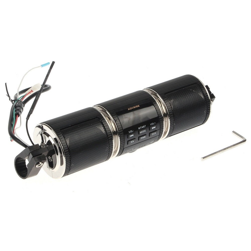 Black Radio System Stereo Handlebar Speaker Waterproof Bluetooth Motorcycle MP3 FM Radio Player Stereo Speakers