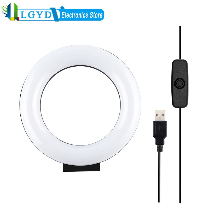 PULUZ Ring Light 4.7 inch 12cm Curved Surface USB White Light LED Ring Vlogging Photography Video Lights