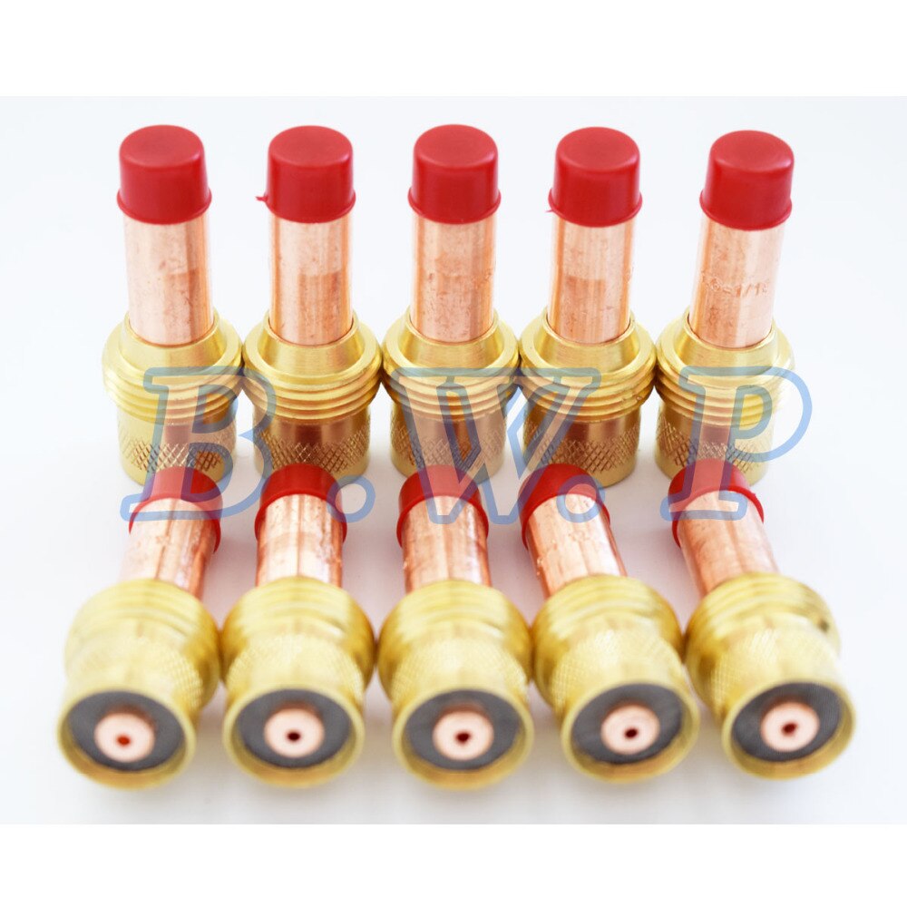 10Pcs 45V25 Medium Gas Lens Collet Body 1.6mm 1/16" Fit WP-17 18 26 SR DB A-150 TIG Welding Torch