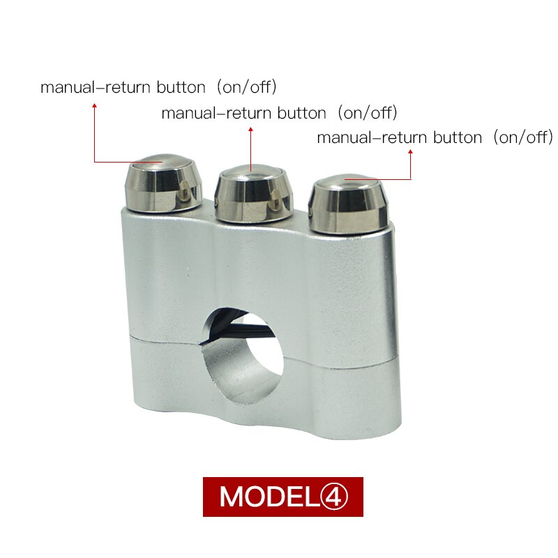 CNC de aluminio de 7/8 ''22mm interruptor para el manillar de la motocicleta, interruptor de montaje para el claxon, luz antiniebla, botón de encendido apagado y apagado: Silver 4