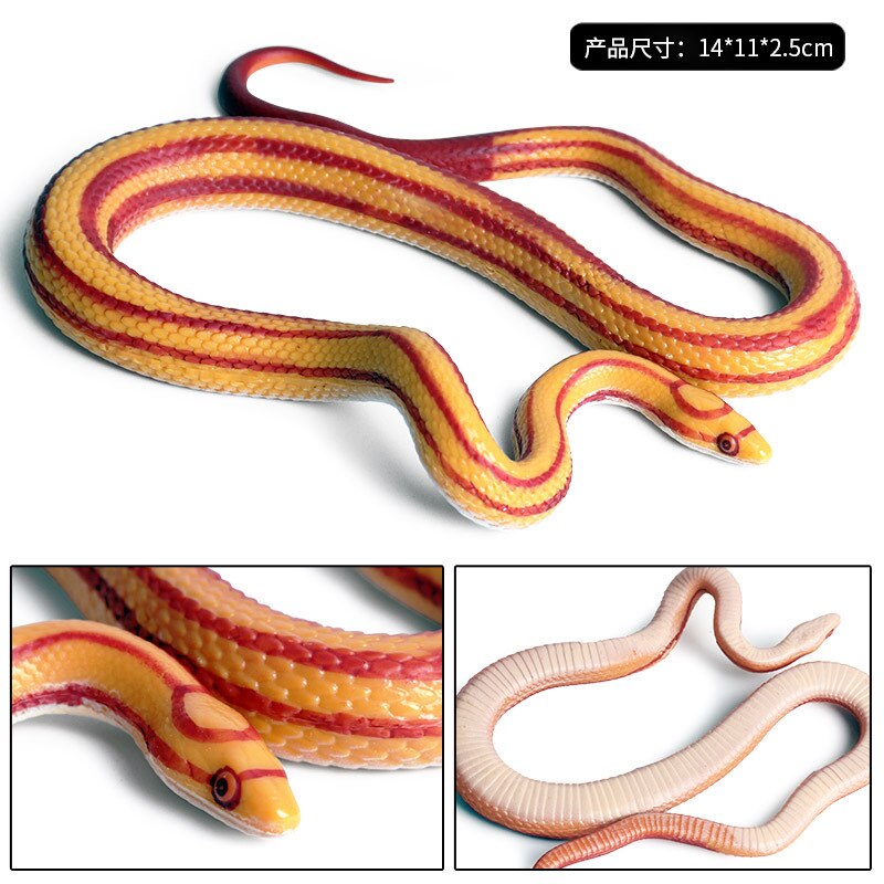 14*11*2.5cm Children simulation wild animal model toy giant python corn snake reptile python model ornaments