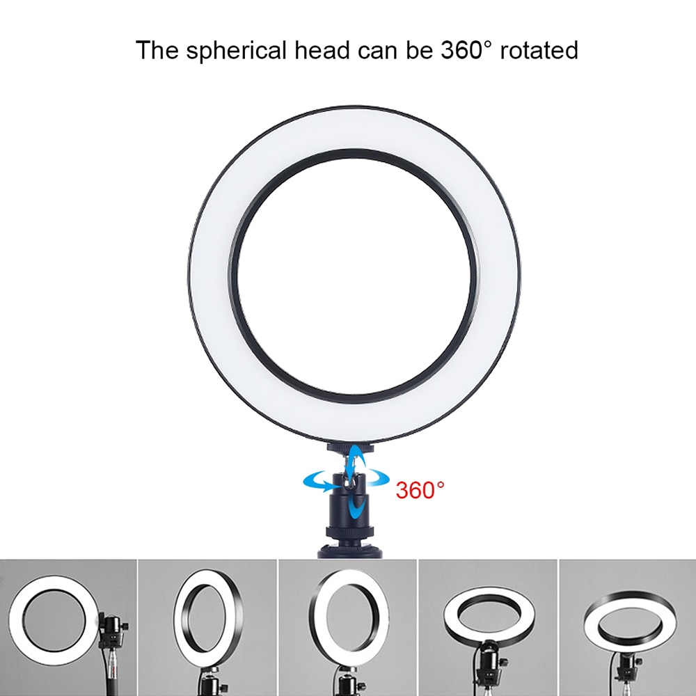 Andoer LED Selfie Ring Light 3200-6500k Studio Photography Photo Fill Ring Light for Makeup Video Live Studio