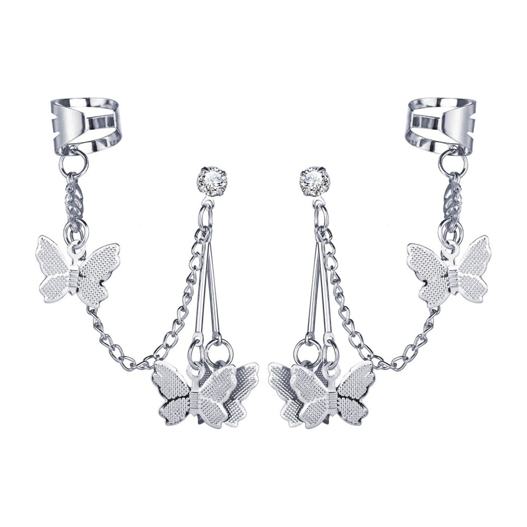 1 par de Pendientes de joyería de de Metal Clip de oreja Pendientes para el de las mujeres Pendientes de oreja atrapado en esposas.: Default Title