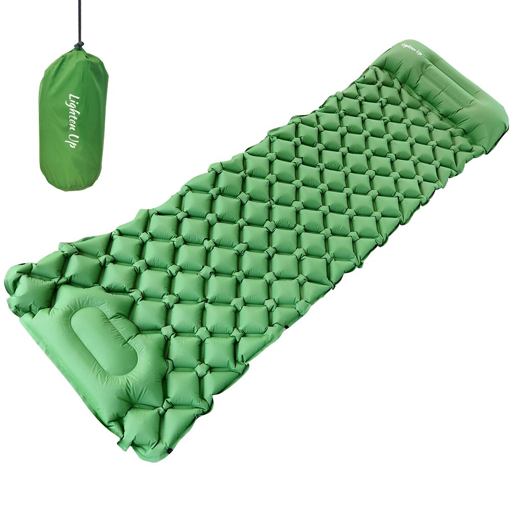 Outdoor Sleeping Pad Camping Inflatable Mattress with Pillows Travel Mat Folding Bed Ultralight Air Cushion Hiking Trekking