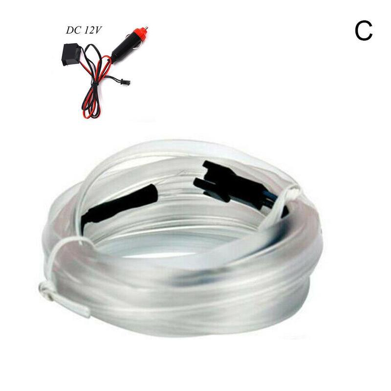 2M Auto-interieur Sfeer Lamp 12V Auto Flexibele Strip Led Strip Led Licht Auto Licht Koud Dashboard Interieur decorat E3X9: White