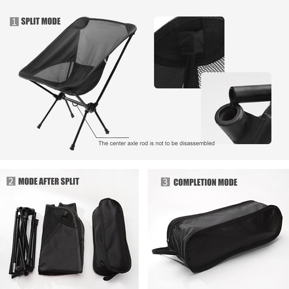 Ultralight Opvouwbare Camping Stoel Rugleuning Stoel Outdoor Outdoor Vissen Aluminiumlegering Draagbare Vissen Carrying