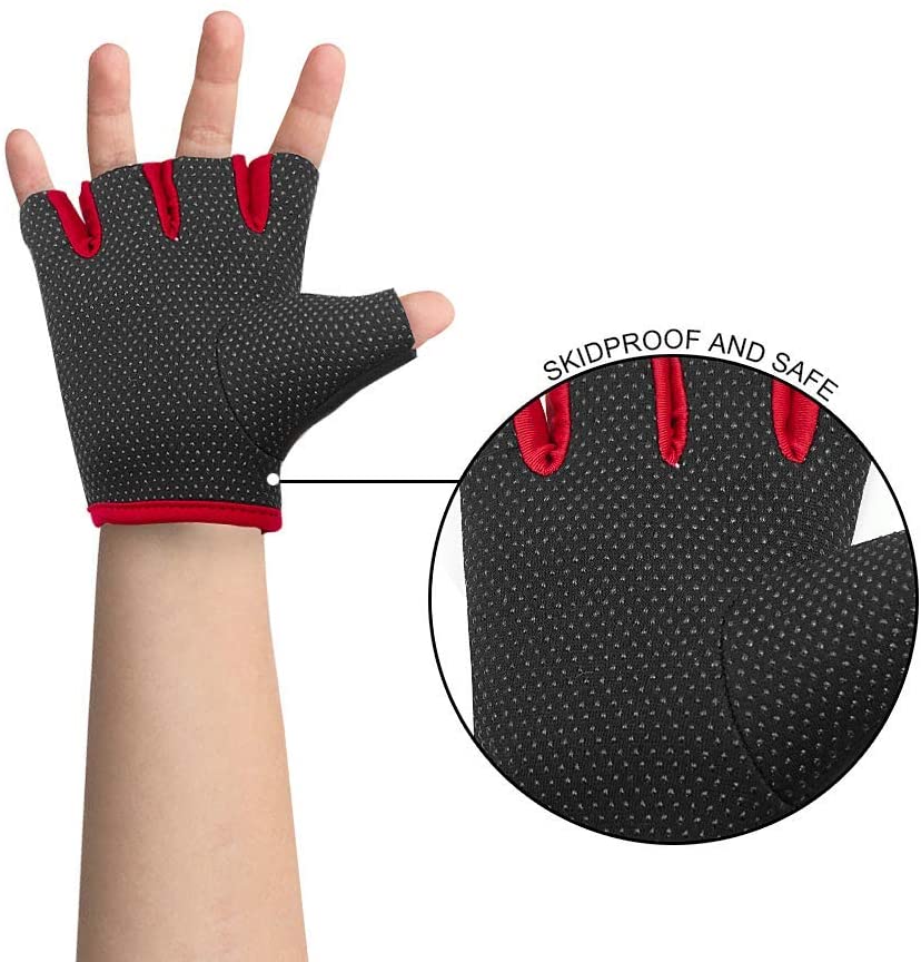 Gants d'entraînement sans doigts pour enfants, 1 paire, mitaine de Fitness antidérapante pour enfants, cyclisme, Yoga, haltérophilie, pour femmes