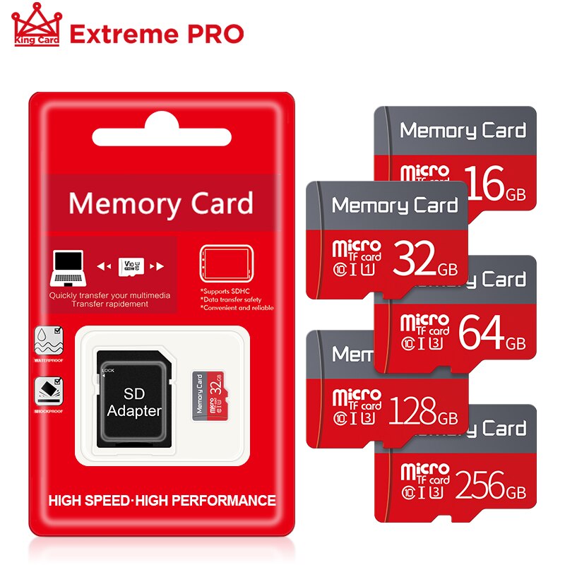 Moric – carte Micro SD de classe 10, 8 go/16 go/32 go/64 go/256 go/128 go, avec adaptateur gratuit, pour Smartphone