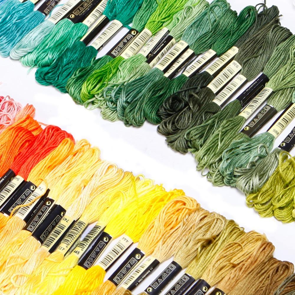 24PCS Colors DMC Similar 100% Cotton Embroidery Thread Kits for Cross Stitch Mouline 6 Strands Floss 8m Sewing Skein Craft