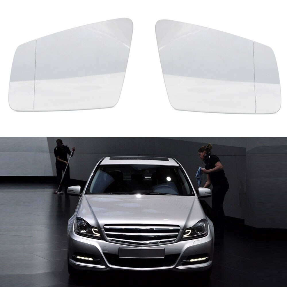 For Mercedes-Benz W212 W204 W221 C180 C250 C300 C350 E200 E250 E300 E350 E550 Right/Left Side Wing Mirror Glass: White Left and Right