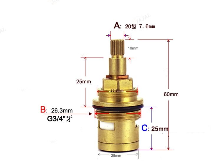 MTTUZK Alle-kupfer G3/4 &quot;zahn PPR schnell-öffnung ventil Ader kupfer ventil Ader PPR wasser rohr armaturen G3/4 zoll verdeckte Spule: 60mm Höhe