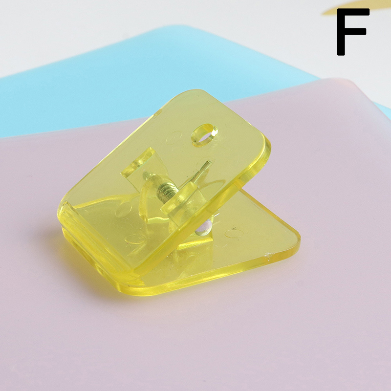 Multicolor Acrylic Clamp Paper Clips Ticket Holder Paper Documents Organizer Student School Office Supplies Bookmark Binder Clip: F
