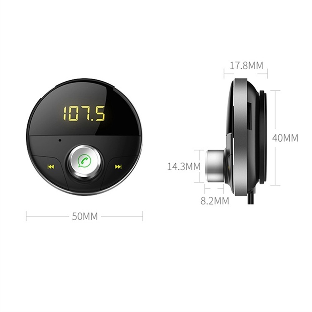 Bluetooth AUX Handsfree Car Kit 3.5mm Jack Audio MP3 Player Wireless FM Transmitter Auto SpeakerPhone Carkit USB Adapter