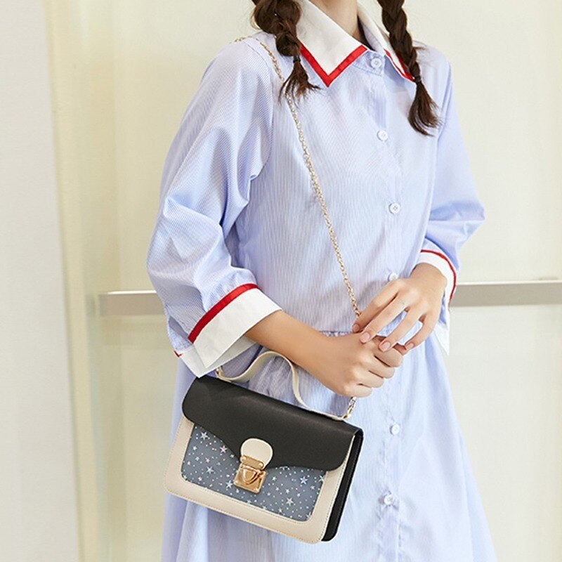 Frauen Mini Kleine Platz Pack Schulter Tasche Sterne Pailletten Bote Umhängetasche Kupplung Brieftasche Handtaschen Rosa