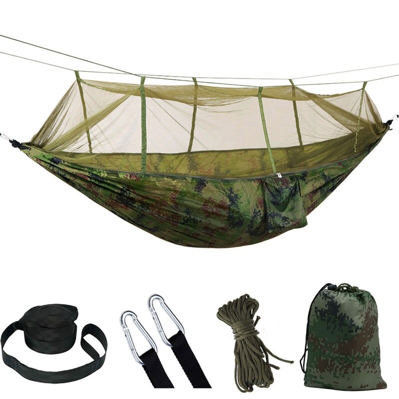Mosquito Net Hammock Set Lightweigh Swing Hammocks Hanging Parachute for 2 Person Outdoor Camping Rest Pop-up Tree: C