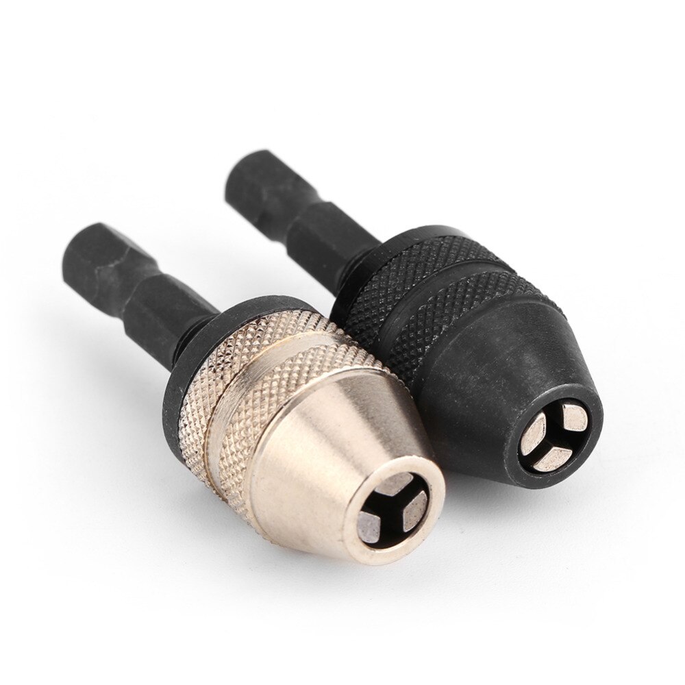 Taladro de vástago hexagonal Adaptador convertidor de cambio rápido, 1 Uds., 1/4 pulgadas, Portabrocas sin llave, adaptador de controlador de impacto, rango de 0,3-3/3.6mm