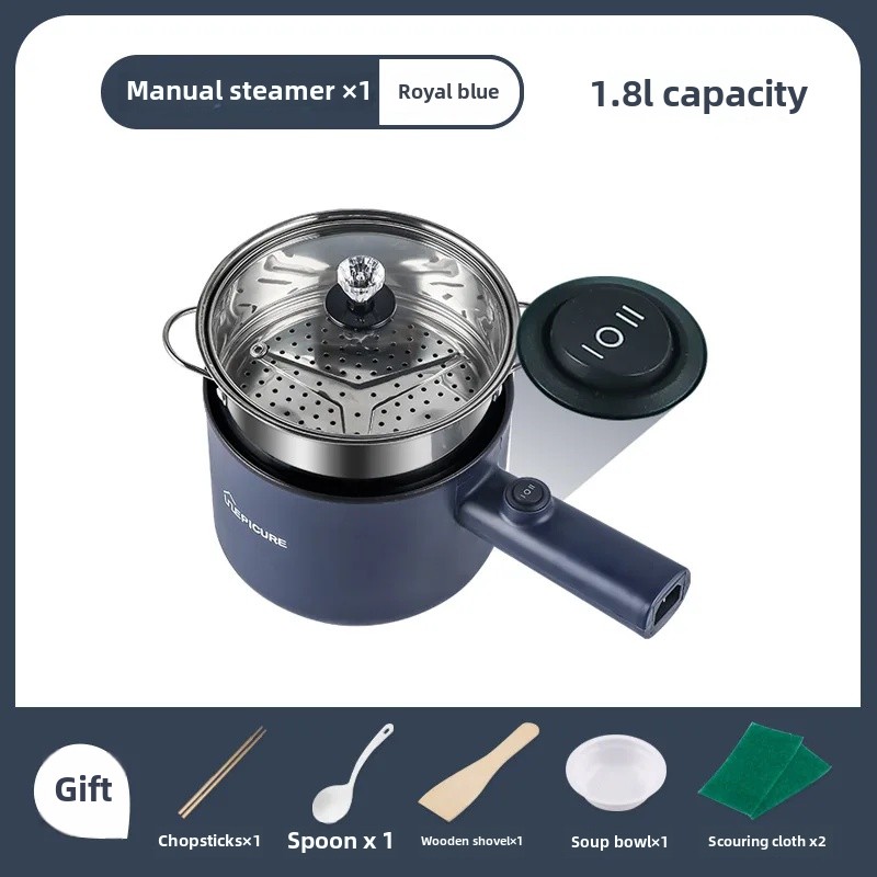 Mini Multifunctional Electric Wok 110V US Standard Student Dormitory Soup Pot Noodles Cooking Rice Heating Pot for Home Use: black / AU