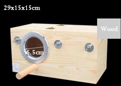 Parrot Parakeet Wooden Bird Breeding Box Eco-friendly Protect Eggs Incubator Warm Bird Nest For All Mini Birds Cage Accessories: L size left open